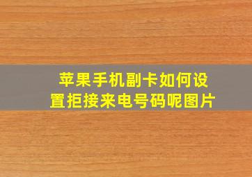 苹果手机副卡如何设置拒接来电号码呢图片