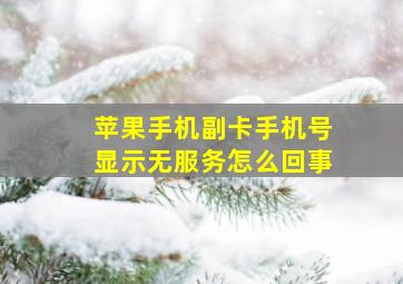 苹果手机副卡手机号显示无服务怎么回事