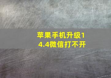 苹果手机升级14.4微信打不开