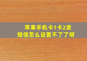 苹果手机卡1卡2发短信怎么设置不了了呀