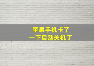 苹果手机卡了一下自动关机了