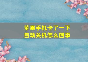 苹果手机卡了一下自动关机怎么回事