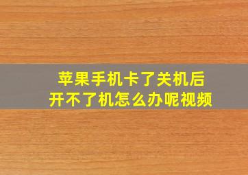 苹果手机卡了关机后开不了机怎么办呢视频