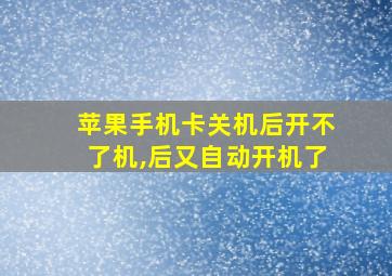 苹果手机卡关机后开不了机,后又自动开机了