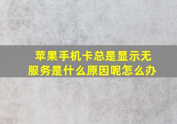 苹果手机卡总是显示无服务是什么原因呢怎么办