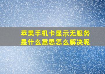 苹果手机卡显示无服务是什么意思怎么解决呢