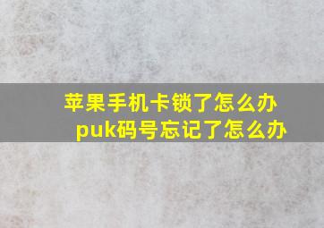 苹果手机卡锁了怎么办puk码号忘记了怎么办