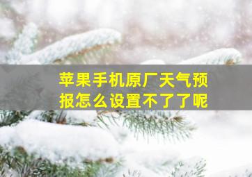 苹果手机原厂天气预报怎么设置不了了呢