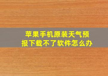 苹果手机原装天气预报下载不了软件怎么办