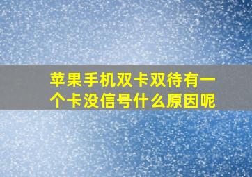 苹果手机双卡双待有一个卡没信号什么原因呢