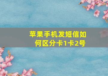 苹果手机发短信如何区分卡1卡2号