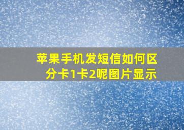 苹果手机发短信如何区分卡1卡2呢图片显示