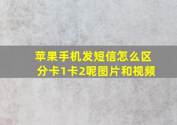 苹果手机发短信怎么区分卡1卡2呢图片和视频