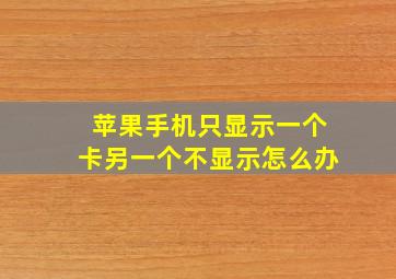 苹果手机只显示一个卡另一个不显示怎么办