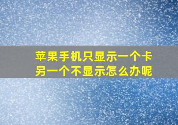 苹果手机只显示一个卡另一个不显示怎么办呢