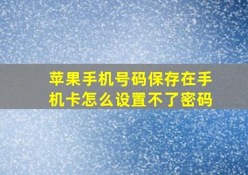 苹果手机号码保存在手机卡怎么设置不了密码