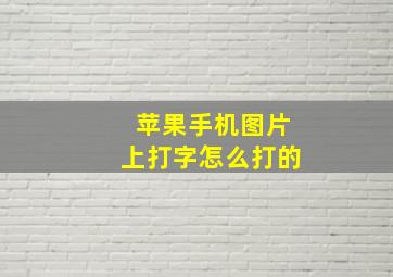 苹果手机图片上打字怎么打的