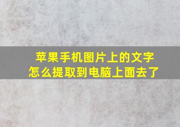 苹果手机图片上的文字怎么提取到电脑上面去了