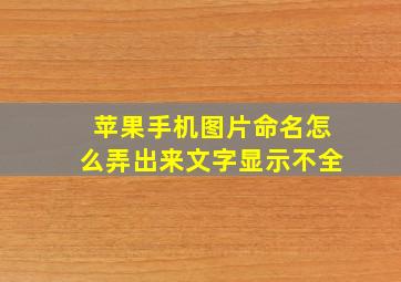 苹果手机图片命名怎么弄出来文字显示不全