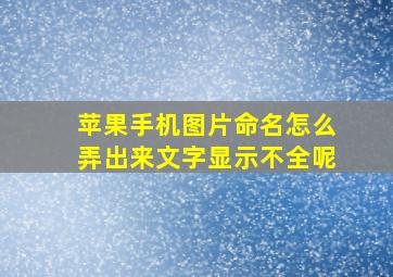 苹果手机图片命名怎么弄出来文字显示不全呢