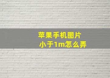 苹果手机图片小于1m怎么弄