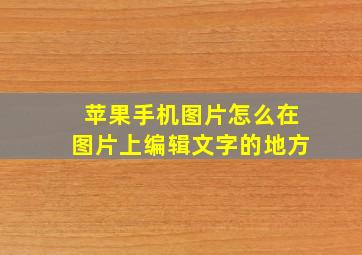 苹果手机图片怎么在图片上编辑文字的地方