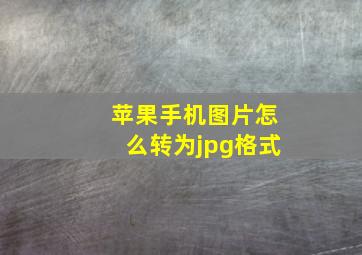 苹果手机图片怎么转为jpg格式