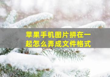 苹果手机图片拼在一起怎么弄成文件格式