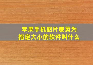 苹果手机图片裁剪为指定大小的软件叫什么