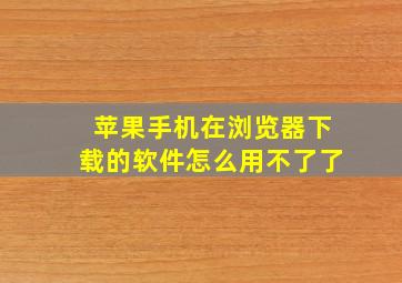 苹果手机在浏览器下载的软件怎么用不了了