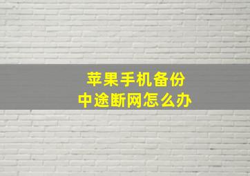 苹果手机备份中途断网怎么办