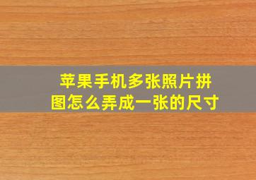 苹果手机多张照片拼图怎么弄成一张的尺寸