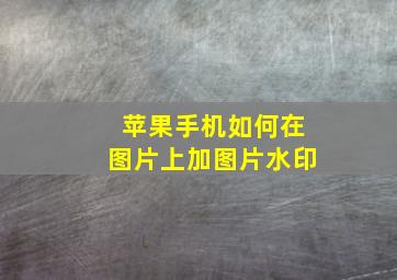 苹果手机如何在图片上加图片水印