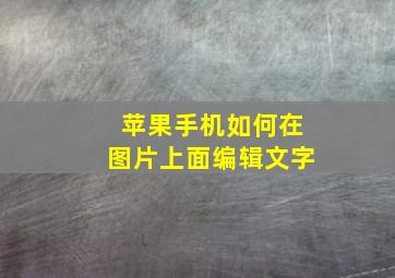 苹果手机如何在图片上面编辑文字