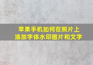 苹果手机如何在照片上添加字体水印图片和文字