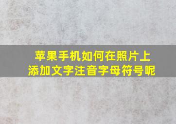 苹果手机如何在照片上添加文字注音字母符号呢