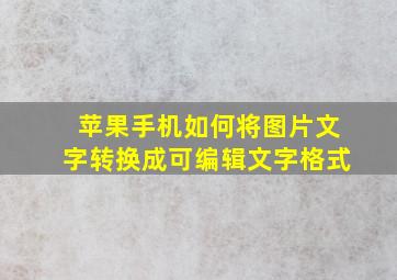 苹果手机如何将图片文字转换成可编辑文字格式