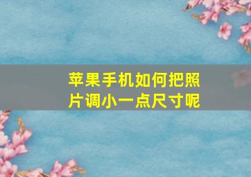 苹果手机如何把照片调小一点尺寸呢