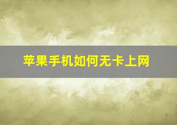 苹果手机如何无卡上网