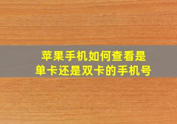 苹果手机如何查看是单卡还是双卡的手机号