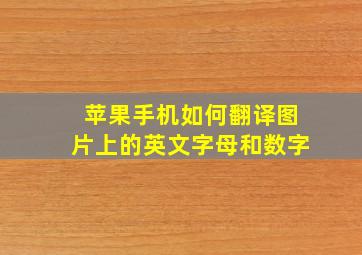 苹果手机如何翻译图片上的英文字母和数字