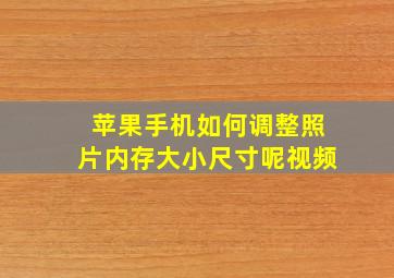 苹果手机如何调整照片内存大小尺寸呢视频