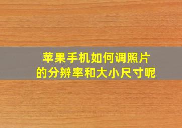 苹果手机如何调照片的分辨率和大小尺寸呢