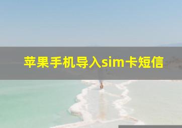 苹果手机导入sim卡短信