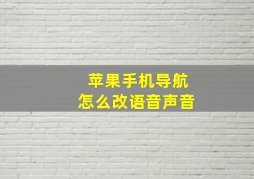 苹果手机导航怎么改语音声音