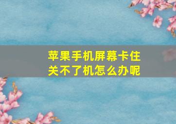 苹果手机屏幕卡住关不了机怎么办呢