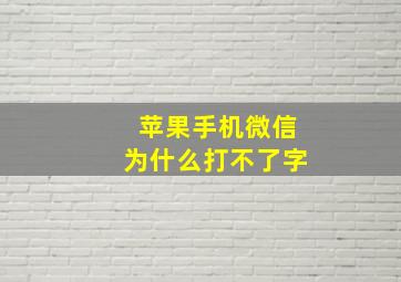 苹果手机微信为什么打不了字