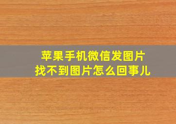 苹果手机微信发图片找不到图片怎么回事儿