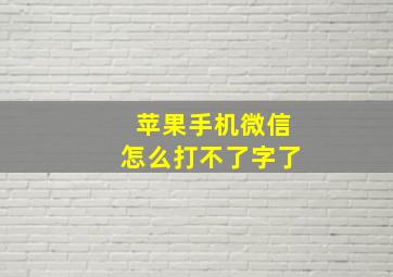 苹果手机微信怎么打不了字了