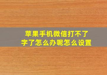 苹果手机微信打不了字了怎么办呢怎么设置